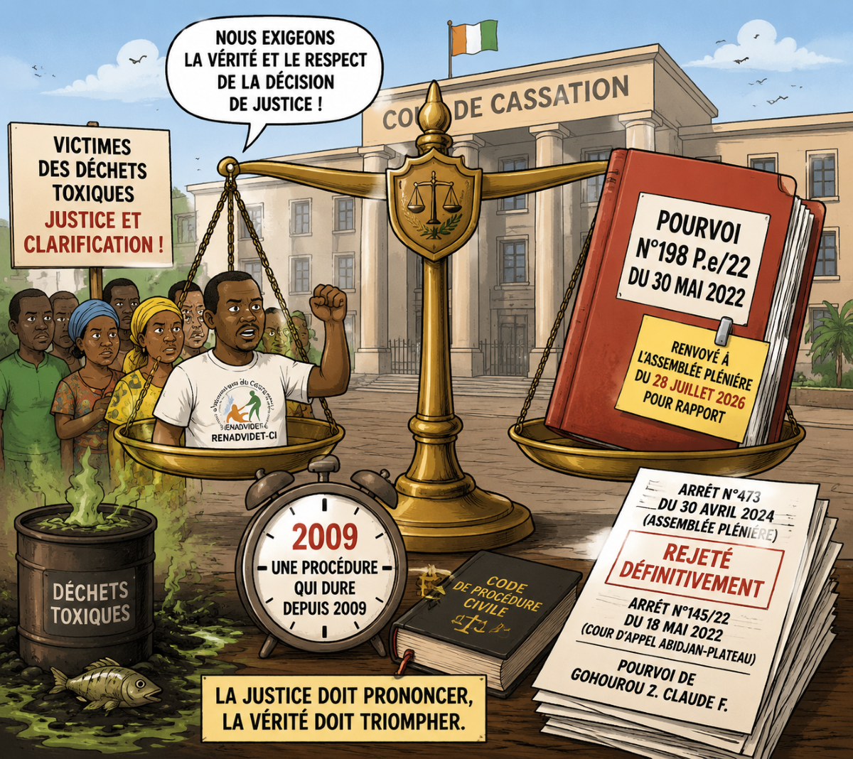 [Déchets toxiques] Le RENADVIDET-CI demande la clarification d’un pourvoi devant la Cour de cassation